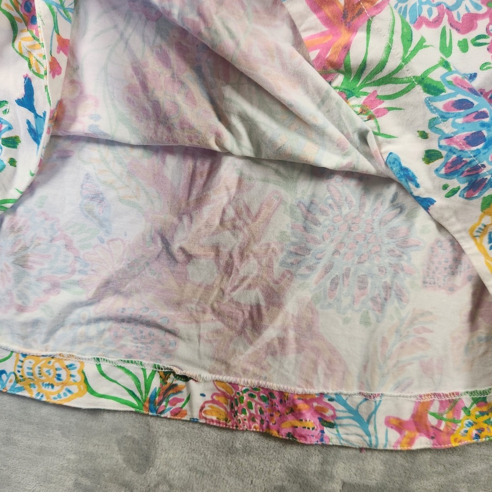 Fresh Produce Womens Size Large Pull On Sealife Print Skirt‎ White Cotton - Picture 6 of 6
